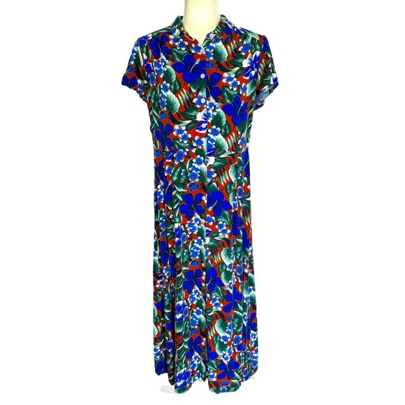 J. Crew Dresses & Skirts - J Crew Dress Women's Large Maxi Floral Button Front Long Coastal Tropical